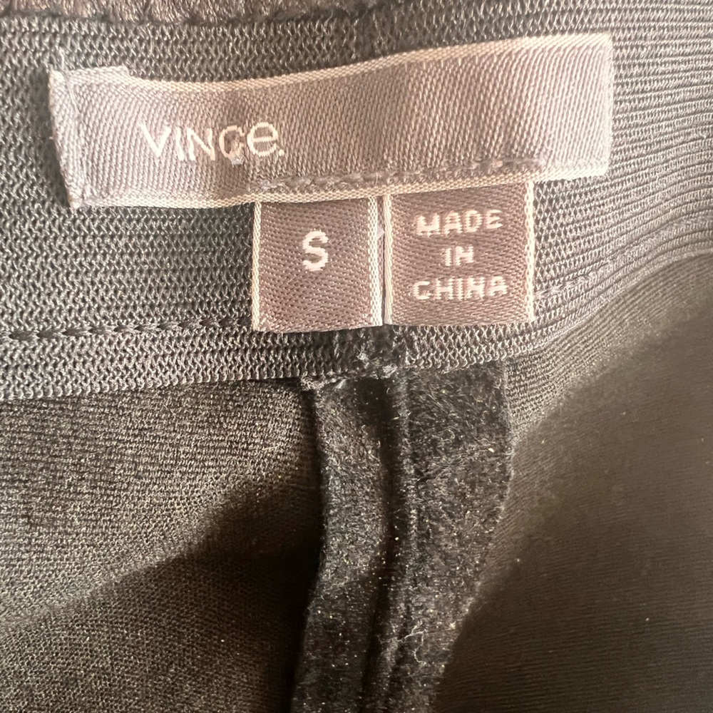 Vince 100% Leather Suede Black skinny leggings Size S / P - Picture 7 of 10